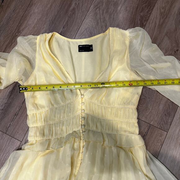 ASOS DESIGN Women's Button Through Ruched Waist Pleated Mini Dress Size 8 - Picture 8 of 11